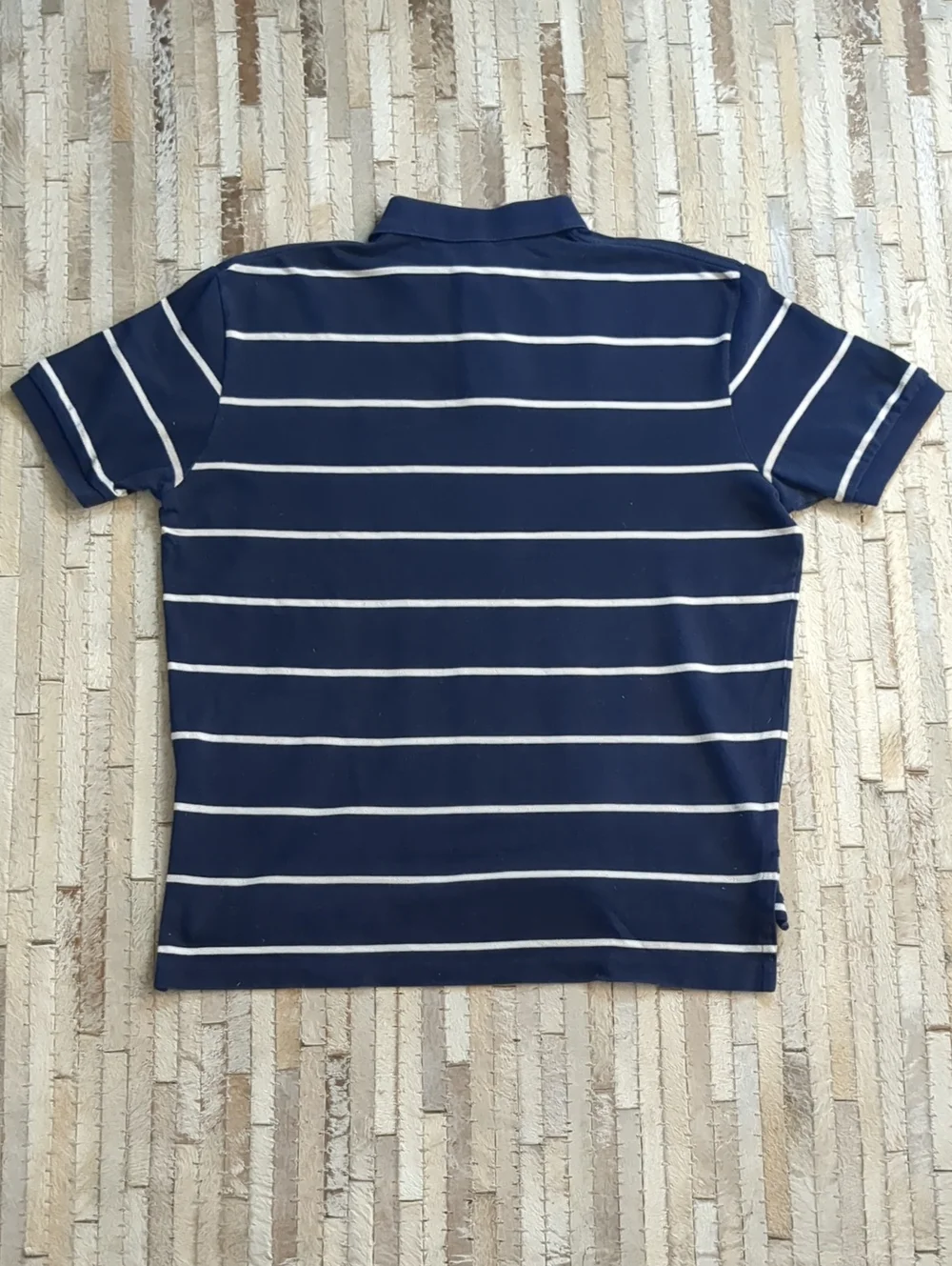 Polo Ralph Lauren Men's L Vintage 90s Blue Striped Polo Shirt